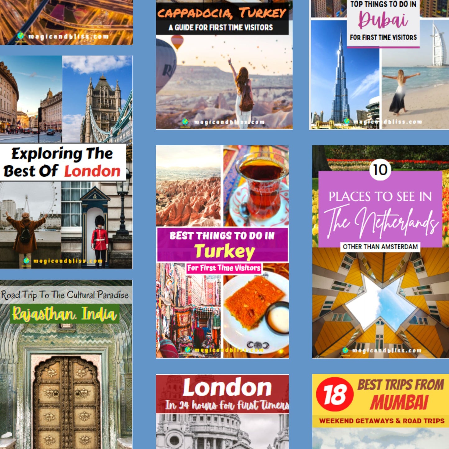 25 Customizable Pinterest Templates on Canva for Travel Bloggers