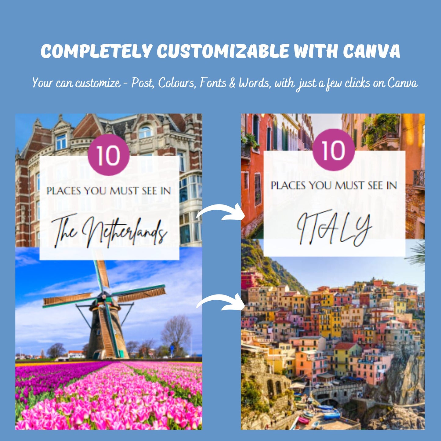 25 Customizable Pinterest Templates on Canva for Travel Bloggers