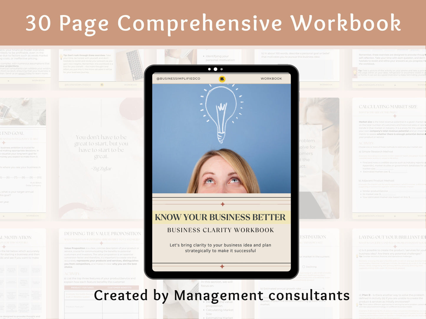 30 Page Business Clarity Workbook for new business owners & entrepreneurs | Startup Guide for entrepreneurs