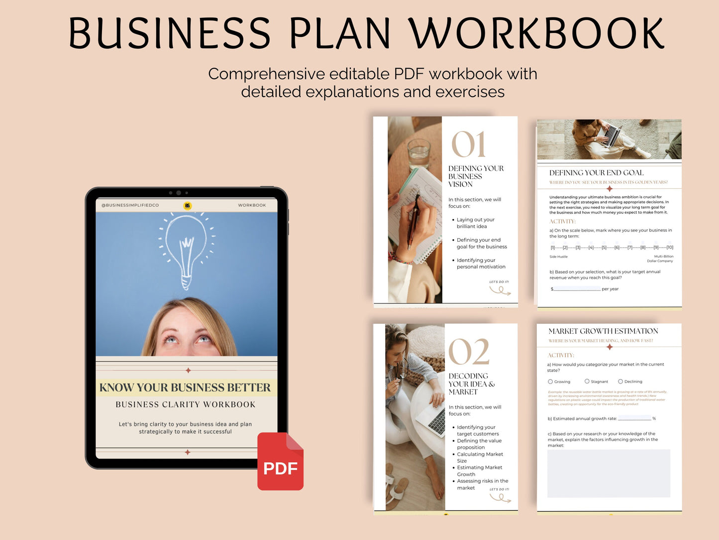 30 Page Business Clarity Workbook for new business owners & entrepreneurs | Startup Guide for entrepreneurs